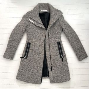 Grey wool blend asymmetrical Calvin Klein coat xxs